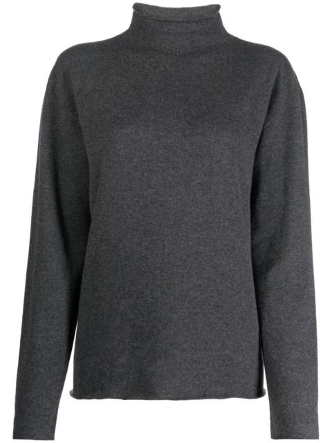 mock-neck knitted jumper