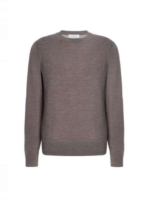 GABRIELA HEARST Palco Knit Crewneck Sweater in Walnut Merino Wool