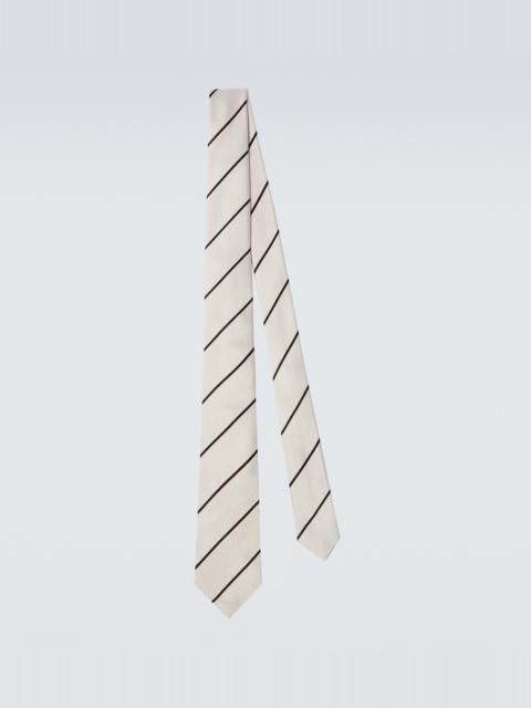 TOM FORD Striped silk jacquard tie