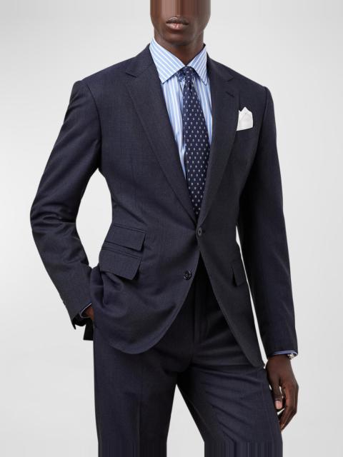 Men's Kent Hand-Tailored  Wool Cashmere Nailhead Suit