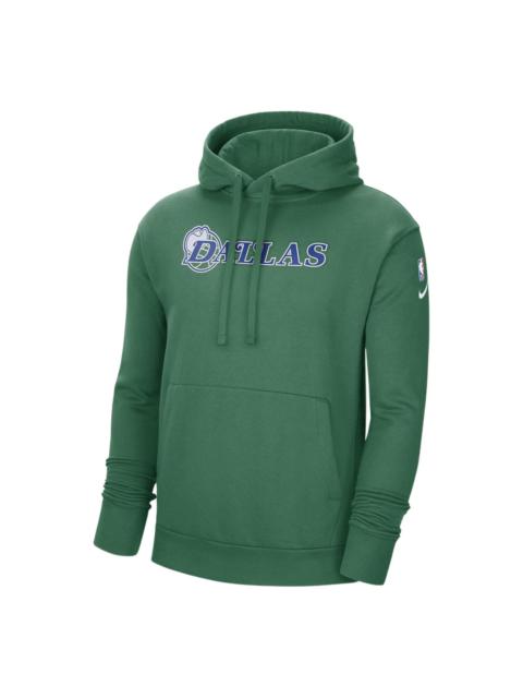 Men's Nike NBA Dallas Mavericks Alphabet Logo Printing Fleece Casual Pullover Green DB2311-312