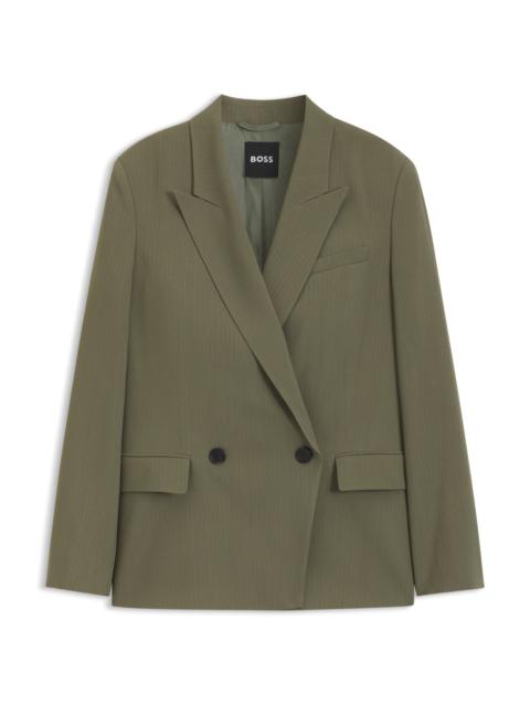 BOSS REGULAR-FIT BLAZER IN PINSTRIPE STRETCH CREPE