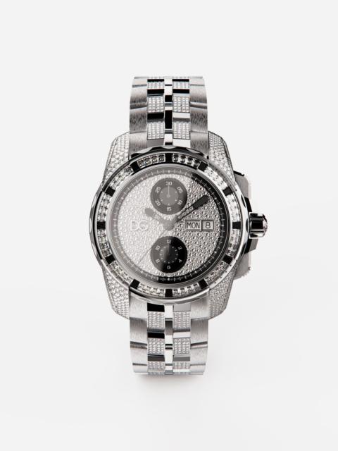 Dolce & Gabbana DS5 white gold and diamond pavé watch