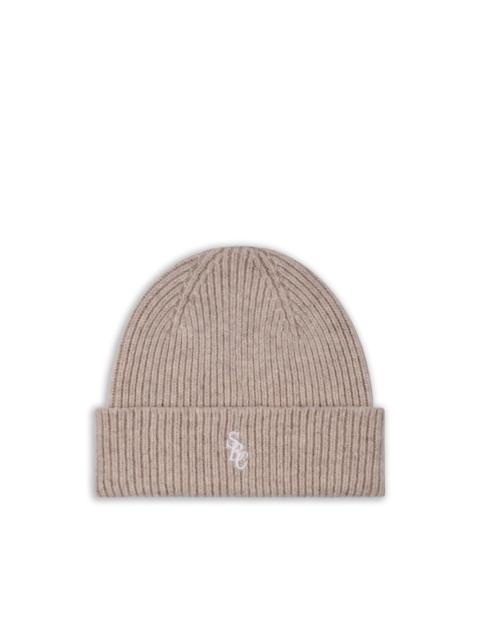 Sporty & Rich embroidered-logo ribbed beanie hat