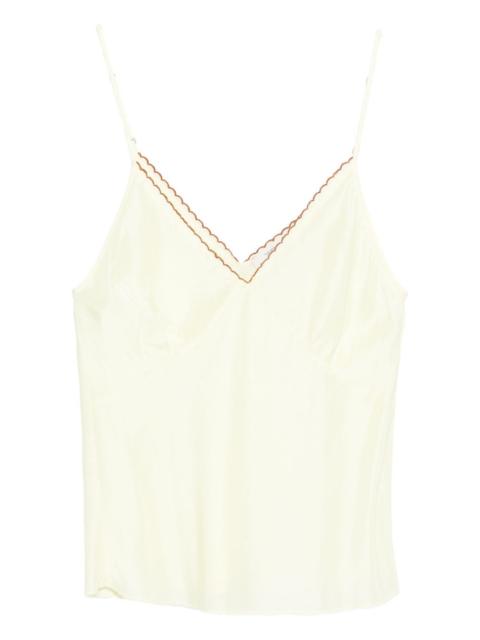 forte_forte scalloped V-neck top