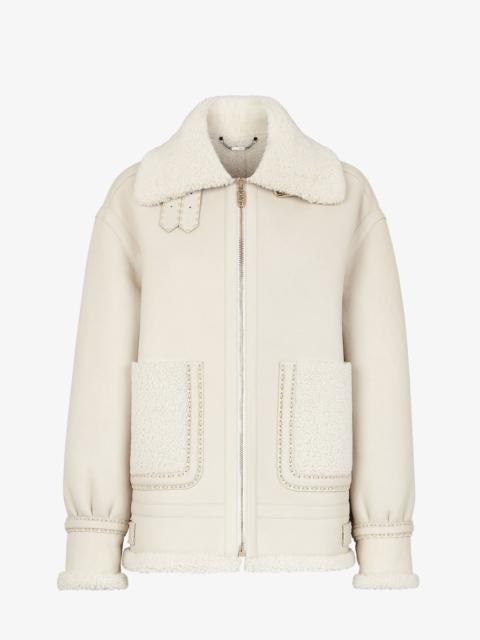 FENDI White shearling jacket