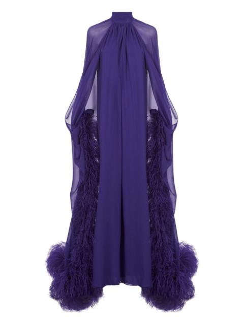 Taller Marmo Feathered Eterea maxi gown