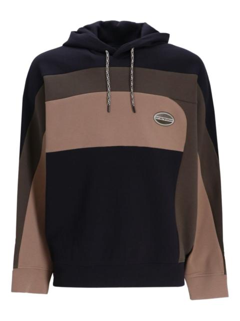 EMPORIO ARMANI panelled logo hoodie