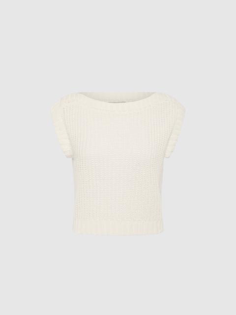 ST. AGNI Relaxed Bateau Top - Off White