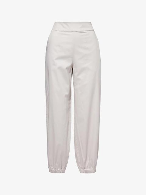 Candela cropped tapered-leg cotton trousers