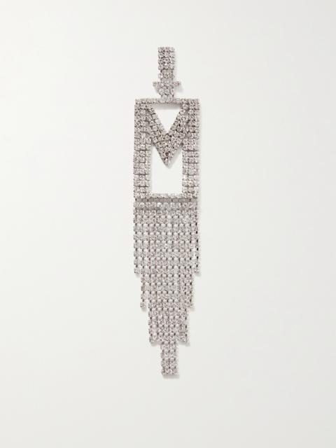RETROFÊTE Alphabet Rhodium-plated Crystal Single Earring
