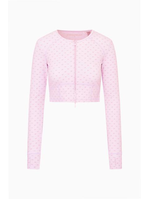 LoveShackFancy Zenelle Velvet Flock Bow Active Jacket