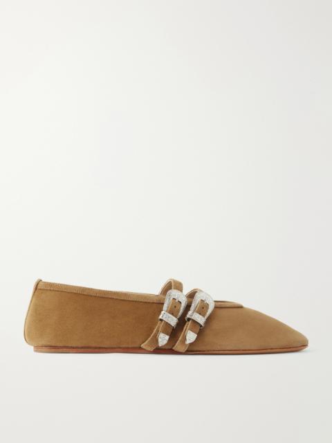 LE MONDE BÉRYL Claudia Buckle-detail Suede Ballet Flats