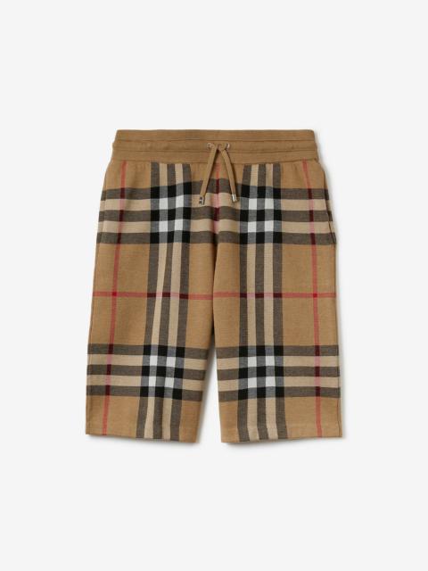 Burberry Check Silk Wool Jacquard Shorts