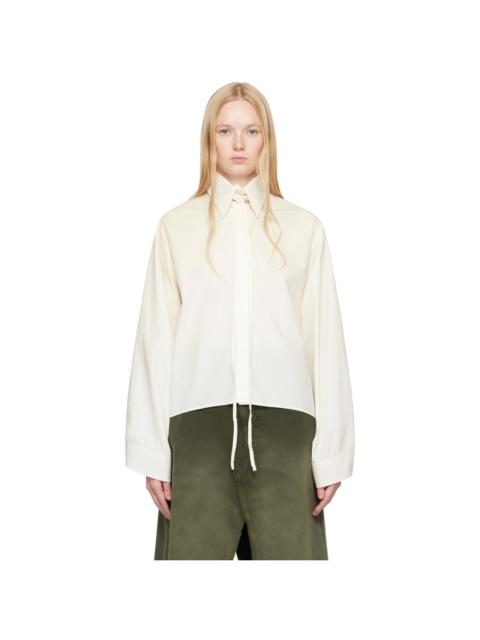 MM6 Maison Margiela Off-White Light Cotton Poplin Long-Sleeved Shirt