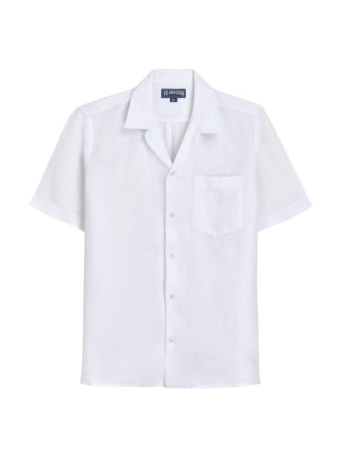 Vilebrequin Men Bowling Shirt Linen Solid