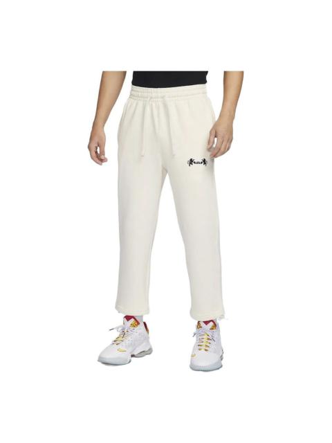 Nike Nike LeBron Open Hem Fleece Trousers 'Beige Heather Black' FB7128-027
