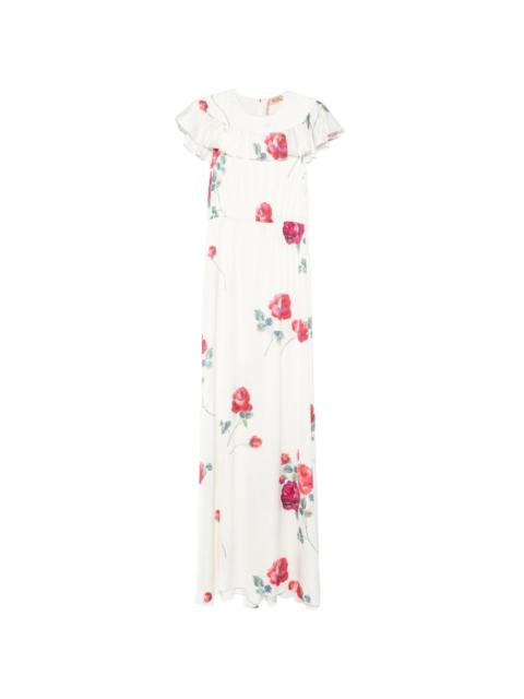 N°21 ruffled-detail floral maxi dress