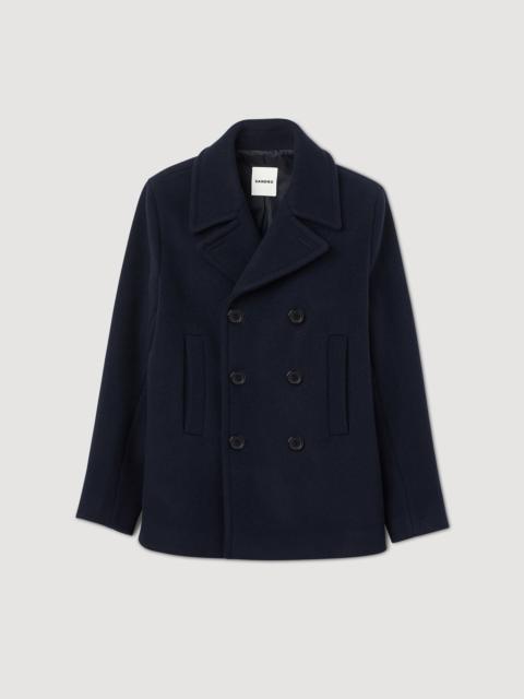 Sandro STRAIGHT-FIT WOOL-BLEND COAT
