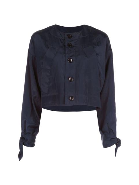 textured parachute cropped jacket