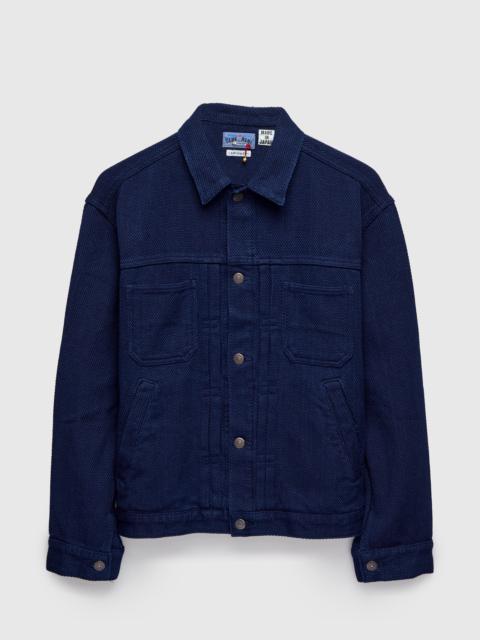 Blue Blue Japan Light Sashiko Trucker Jacket in Pure Indigo