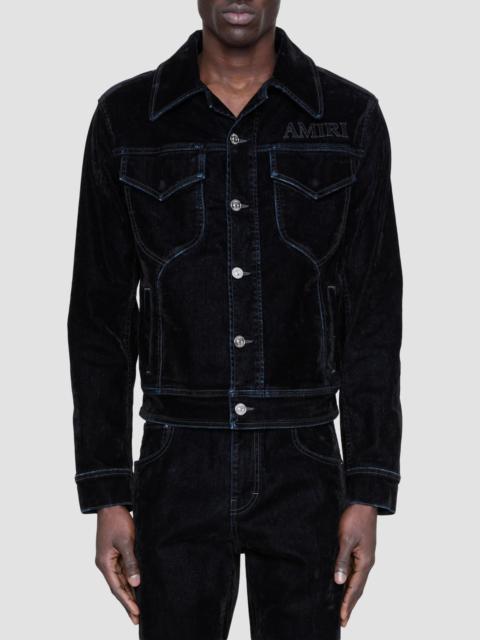 AMIRI Men's Vintage-Cut Flock Denim Jacket - Black