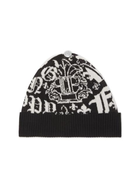 PHILIPP PLEIN logo-jacquard wool beanie