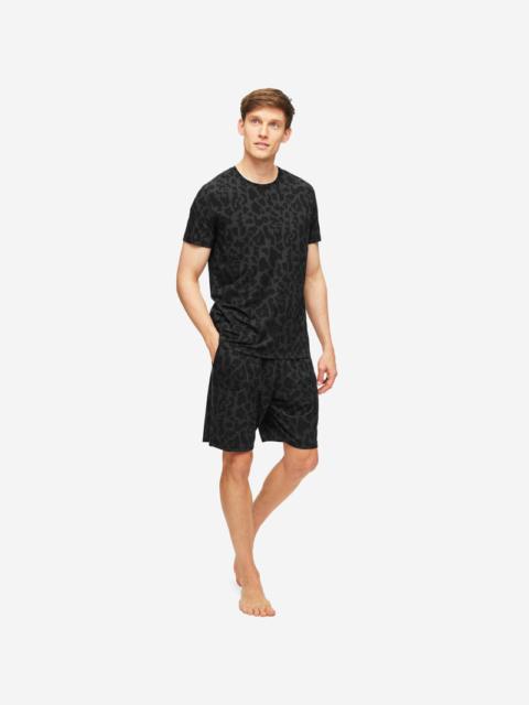 Derek Rose Men's Lounge Shorts London 7 Micro Modal Stretch Black