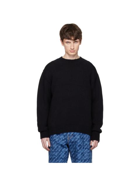 vowels Black Knit Crewneck