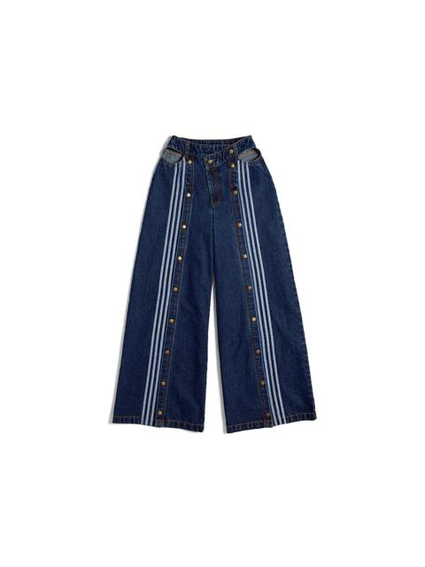 adidas adidas Ivy Park Women's Denim Wide-Leg Snap Pants Dark Denim