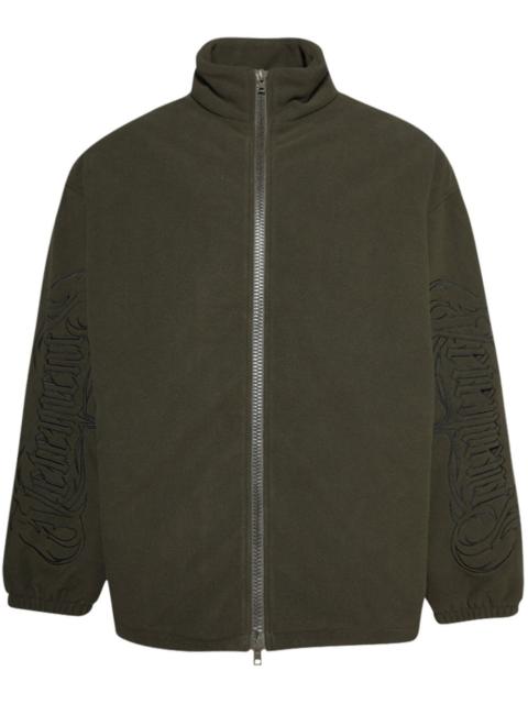 VETEMENTS logo-embroidered fleece jacket