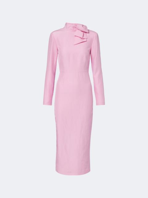 ROLAND MOURET Bow-detail jacquard cocktail dress