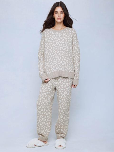 Splendid Leopard Fuzzy Sweater PJ Set
