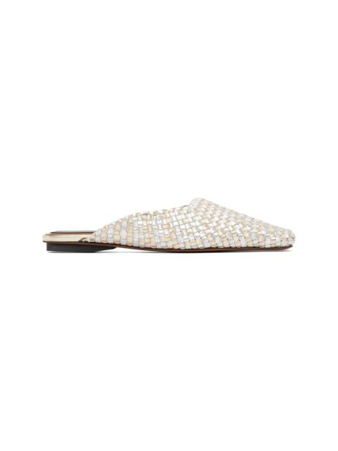 Stella McCartney Silver & Gold Metallic Woven Slip-on Loafers