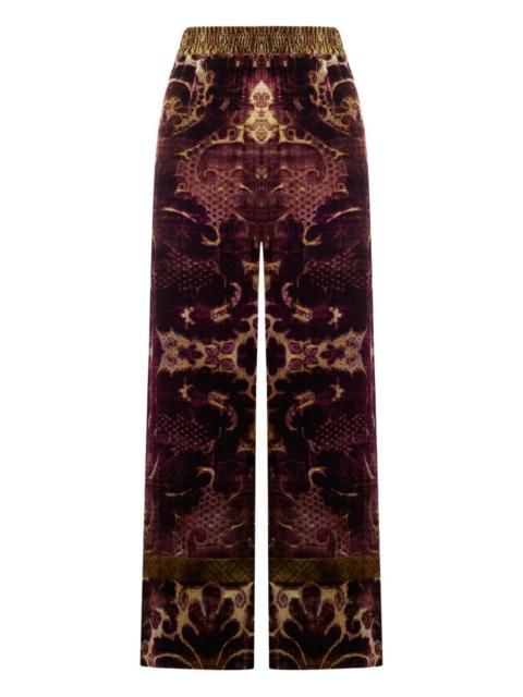 Pierre-Louis Mascia damask-print velvet trousers