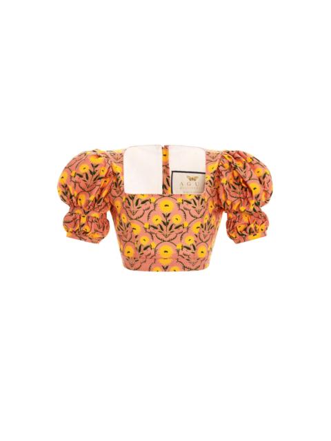 Agua by Agua Bendita Bambu Mimosa Pink Cropped Top