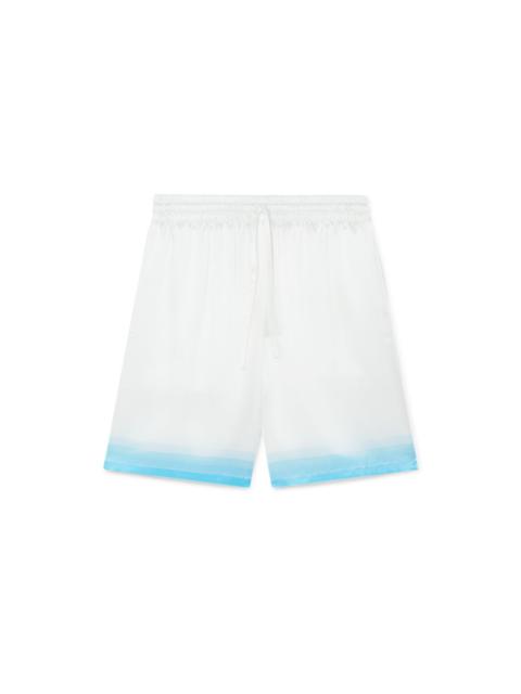 CASABLANCA Palm Springs Icon Blue Silk Shorts