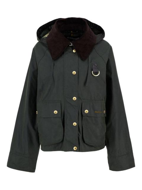 Barbour hooded corduroy-collar jacket