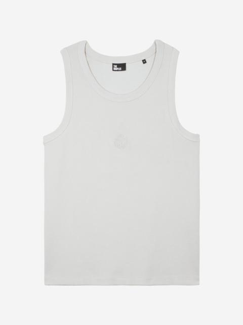 The Kooples TANK TOP WITH GREY COAT-OF-ARMS EMBROIDERY