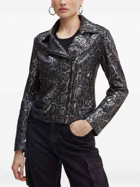 GUESS USA snakeskin-pattern zip jacket