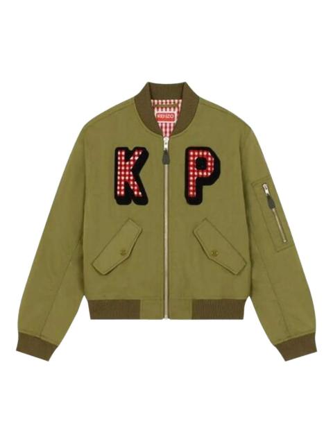 KENZO gingham-patch bomber jacket