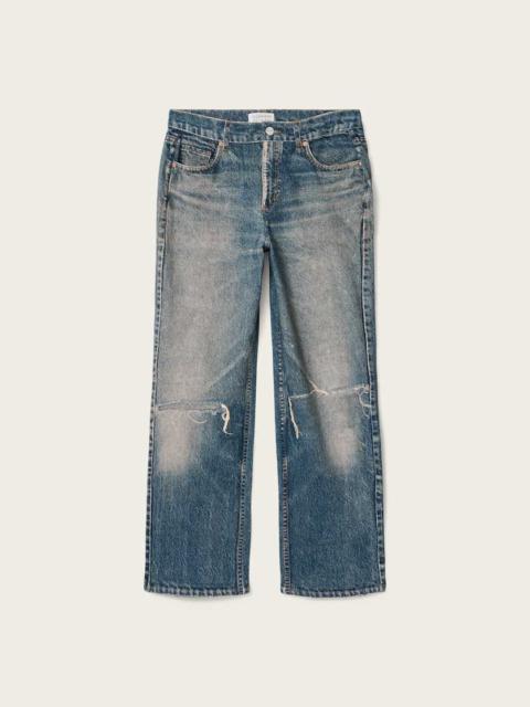 ALLSAINTS IDA TERRY STRAIGHT LEG ILLUSION OF DENIM PANTS