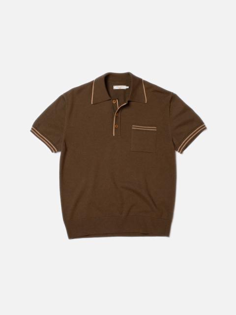 Nudie Jeans Frippe Polo Club Shirt Olive