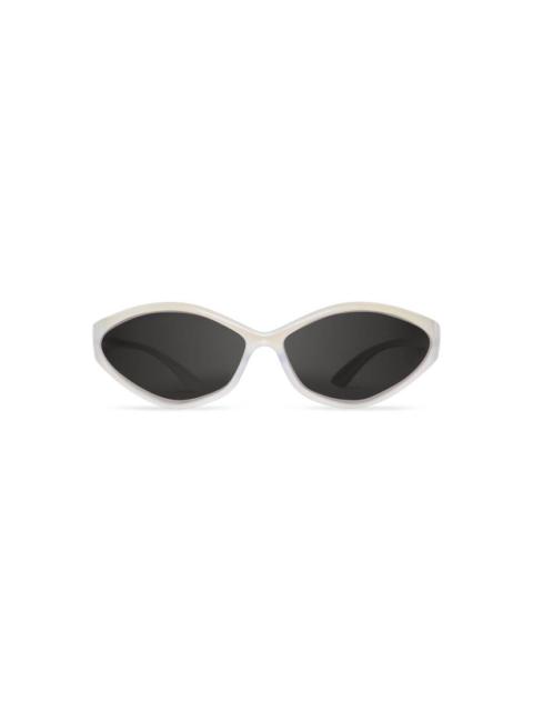 BALENCIAGA 90s Oval Sunglasses  in Crystal