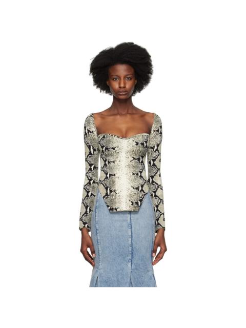 KHAITE Khaki & Black Maddy Long Sleeve T-Shirt