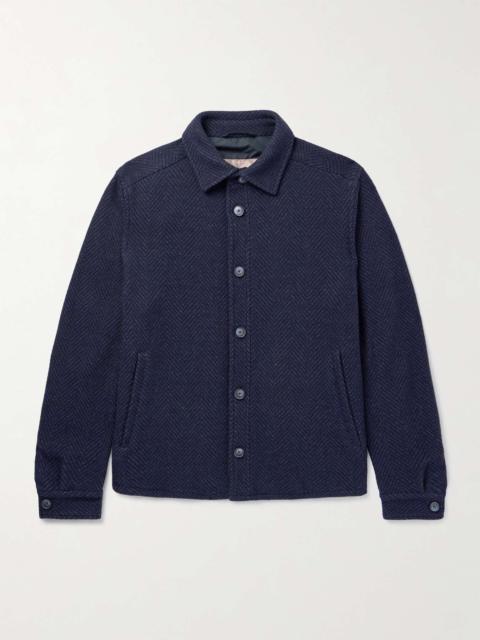 Herno Herringbone Double-Faced Knitted Shirt Jacket