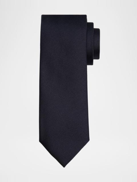 ZEGNA Men's Tic-Weave Silk Tie