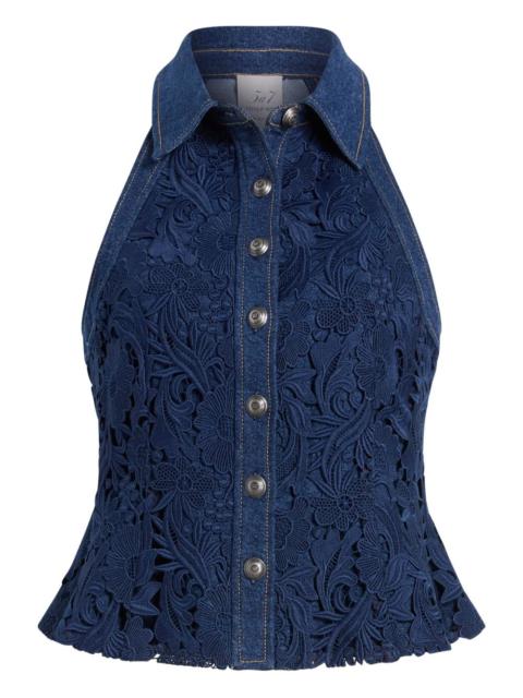 Cinq à Sept Ronin lace button top