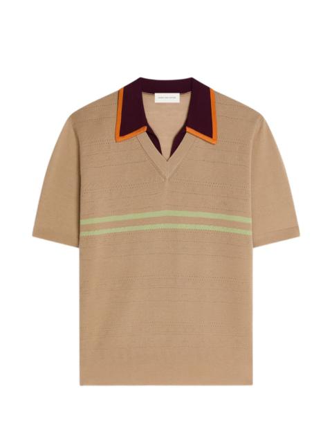 Dries Van Noten striped merino wool polo shirt