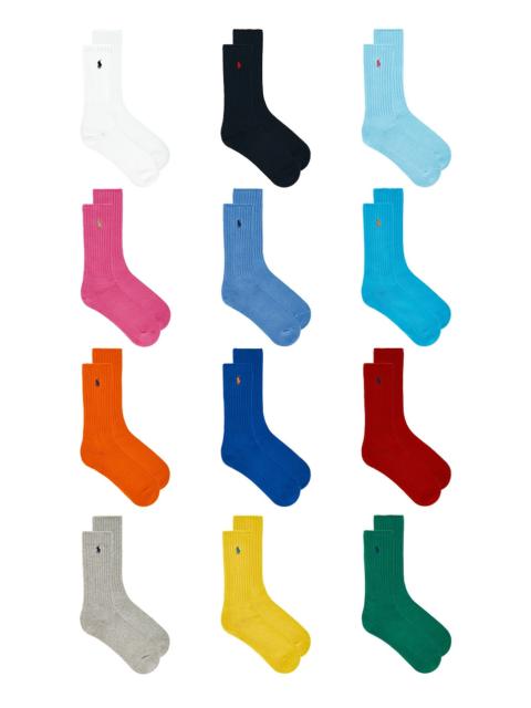 Polo Ralph Lauren Cotton Rib Crew Socks 12-Pack Giftbox